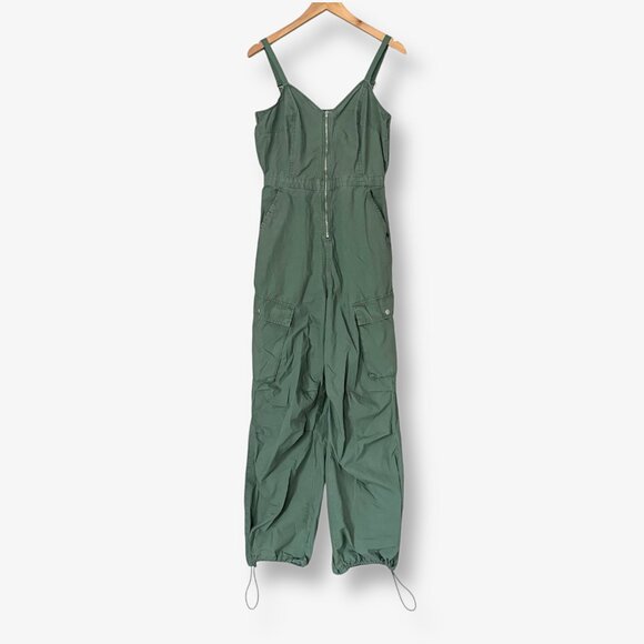 Universal Thread Maxi Cargo Jumpsuit Olive Green Size Small - Picture 2 of 15